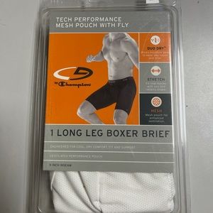 Champion Long Leg Boxer Brief White Large Size